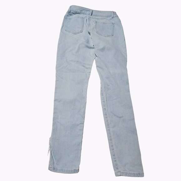 Vintage Rewash Jeans Womens Size 7 Skinny Mid Rise Light Wash Ripped Denim Pants - Picture 3 of 7